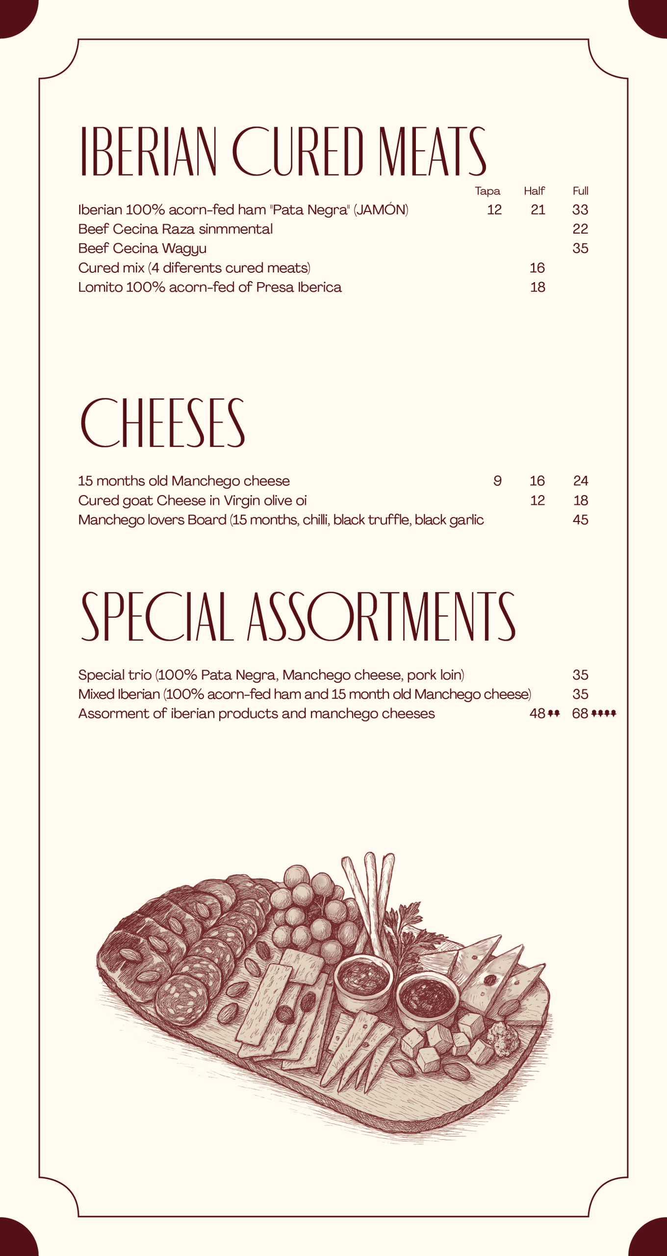 Menu Iberandco Valletta