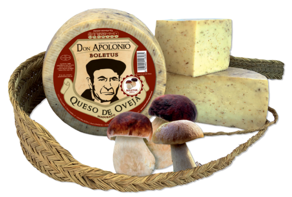 Queso manchego curado con boletus
